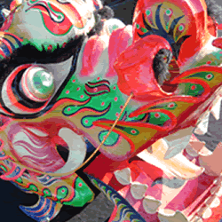 Luminous painted Dragon Dance Costume Head ... To Hire