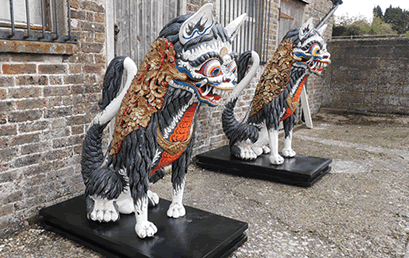 Scary Lion Statues