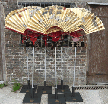 Gold Fans on Stands 4 Hire