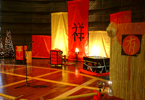 Set of drapes for Chinese themed events